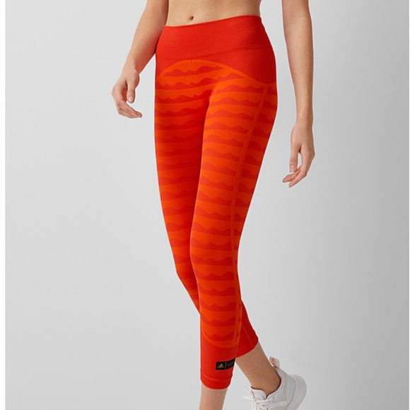 Adidas and Marimekko limited edition Aeroready orange high rise 7/8 leggings NWT - Picture 1 of 14